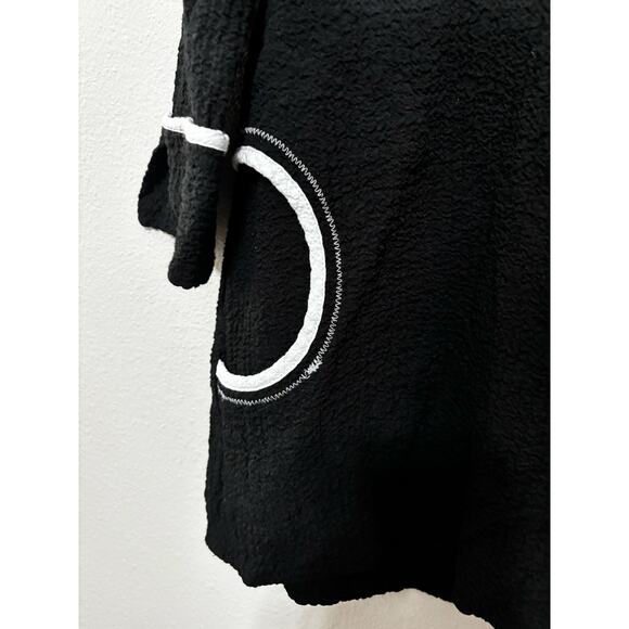 ALI MILES Black and White 3/4 Length Sleeve Top Size S - Picture 5 of 7